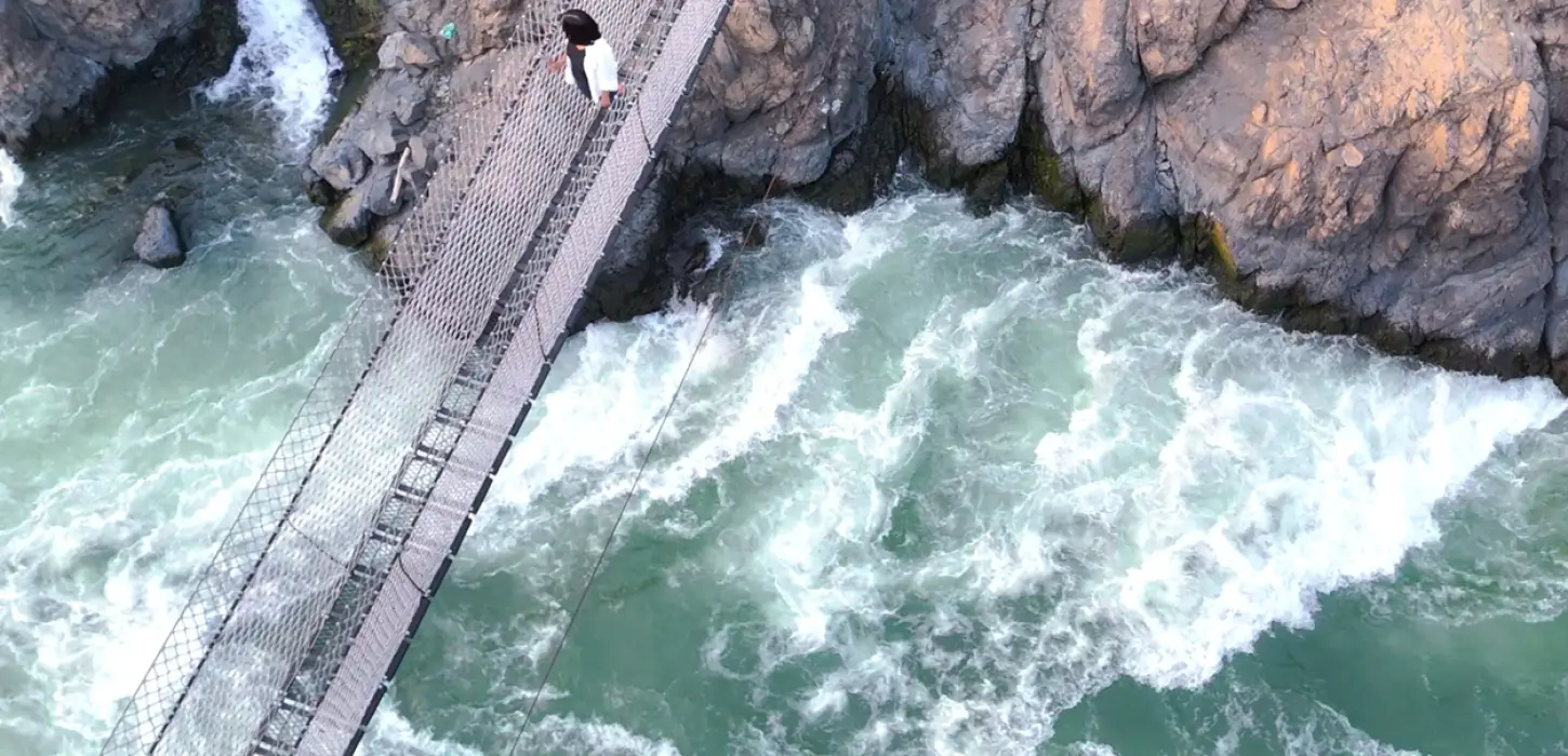 Puente colgante de Li Phi sobre los rápidos del Mekong, Don Khone, 4000 Islas, Laos